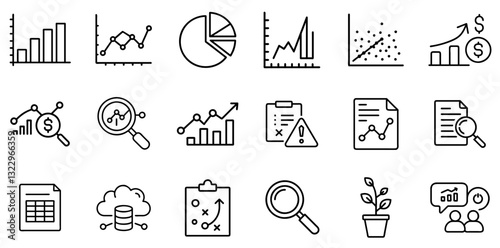 "Analysis Icon Set: A Comprehensive Collection of Symbols Representing Data, Insights, and Analytical Tools"