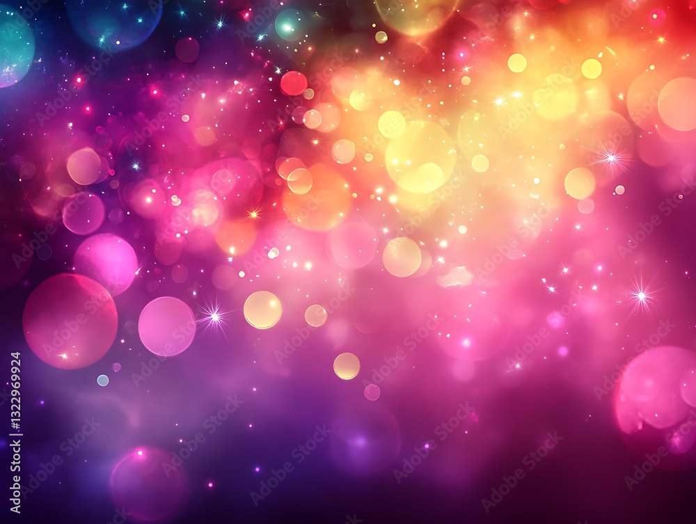 Colorful Bokeh Background with Gradient Hues and Sparkling Lights Colorful Bokeh Background with Gradient Hues and Sparkling Lights