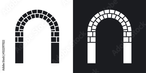 Archway vector icon set in solid style.