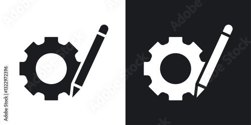 Customize settings vector icon set in solid style.
