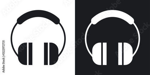 Ear muffs vector icon set in solid style.