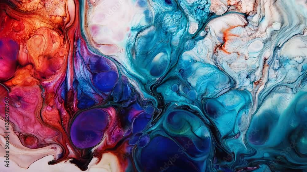 abstract colorful background video 絵の具が広がるグラフィック動画　5秒