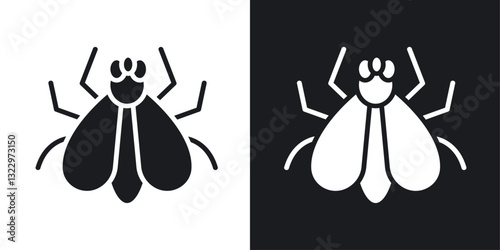 Fly insect vector icon set in solid style.