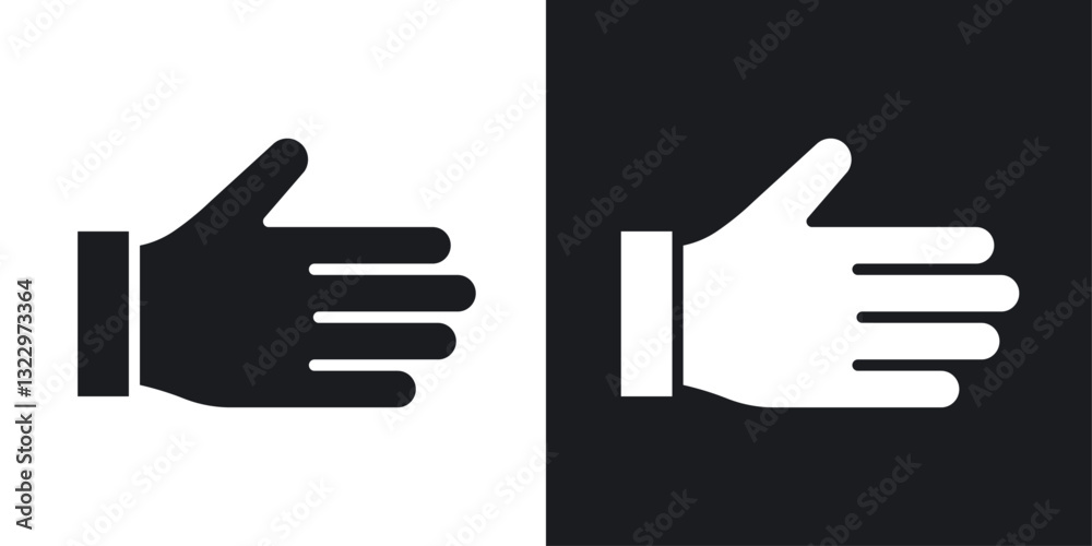 Hand vector icon set in solid style. Hand vector icon set in solid style.