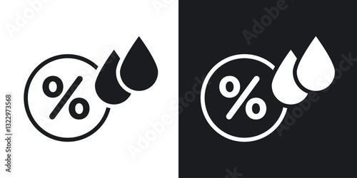 Humidity vector icon set in solid style.
