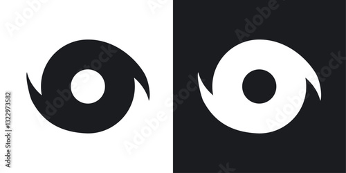 Hurricane vector icon set in solid style.