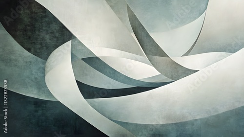 Abstract Artwork with Muted Tones Featuring Geometric Shapes on a Canvas Background