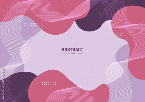 Abstract background with flowing organic shapes, including shades of pink and purple with wavy white lines, adding movement and a dynamic feel to the graphic design.