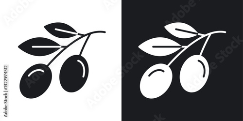 Olives vector icon set in solid style.