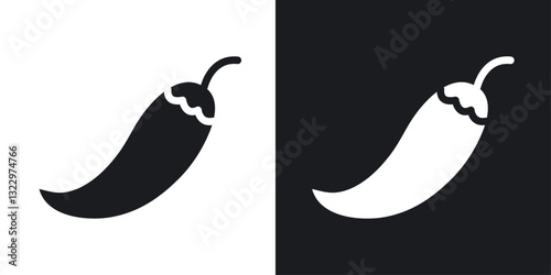 Pepper vector icon set in solid style.