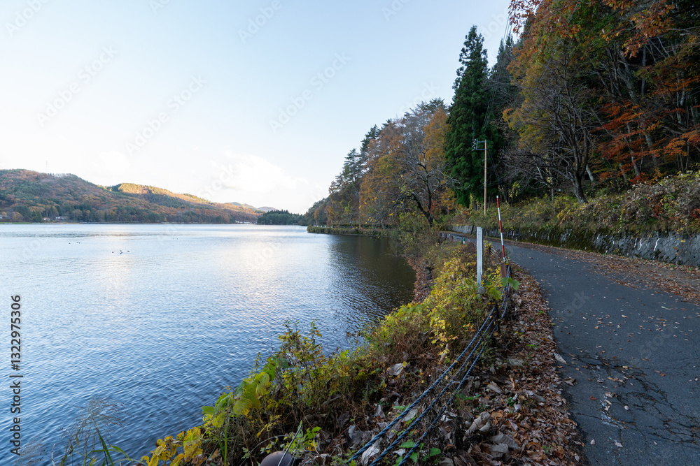 Naklejka premium Historic old road “Salt Road” which is also a long distance hiking course and its surroundings