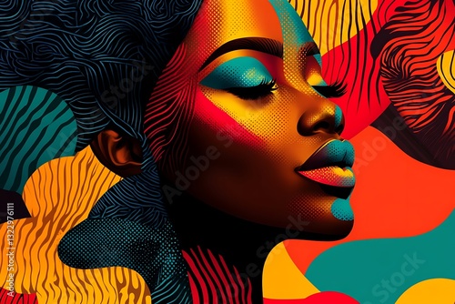Vibrant Juneteenth Day design with African flag colors and Black History Month tribute