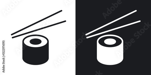 Sushi vector icon set in solid style.