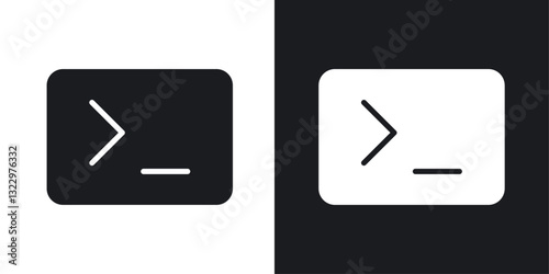 Terminal vector icon set in solid style.