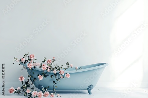 Vintage bathtub on a white background