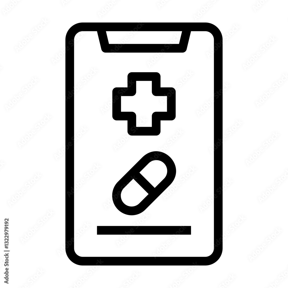 Fototapeta premium telemedicine Line Icon