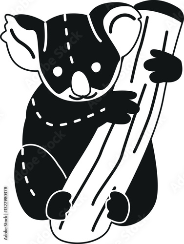 Photography Koala bear plush toy black-and-white