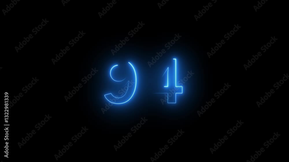 neon text 94 number countdown icon background 4k animation .Neon number 94 with alpha channel, neon 94, Energy Neon Number 94 Animation neon text 94 number countdown icon background 4k animation .Neon number 94 with alpha channel, neon 94, Energy Neon Number 94 Animation