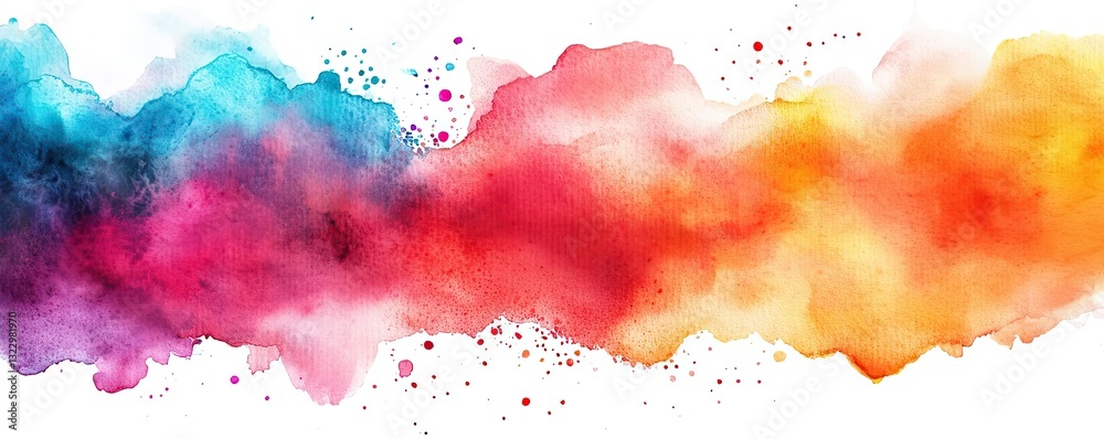 Obraz premium Digital watercolor painting abstract background concept. A vibrant splash of colors blending harmoniously in an artistic watercolor style.