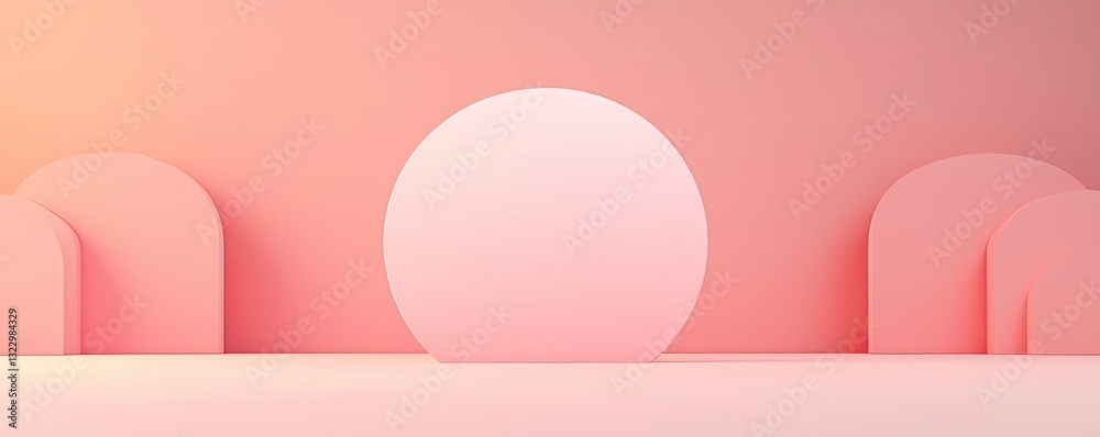 Minimalist graphic design abstract background idea. Abstract design featuring soft pastel shapes and a circular form against a gradient background. Minimalist graphic design abstract background idea. Abstract design featuring soft pastel shapes and a circular form against a gradient background.