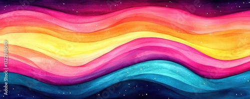 Digital watercolor painting abstract background concept. Vibrant abstract waves in colorful patterns create a dynamic visual experience.