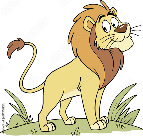 lion sitting isolated on white background