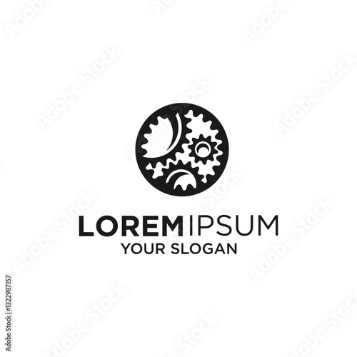 circle mechanical gear logo designs