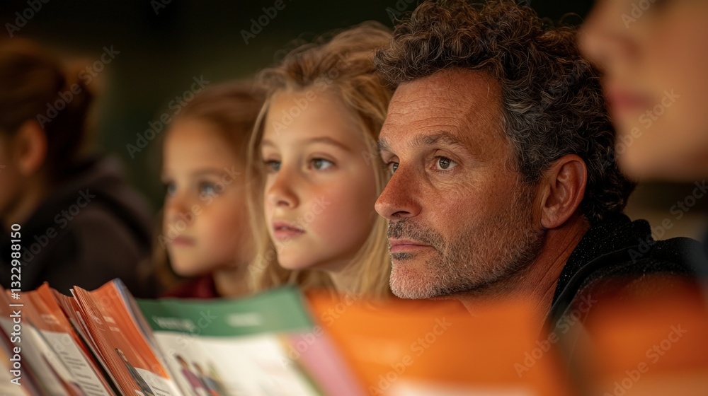 Fototapeta premium Family Planning Child s Future University Choices Brochures Decision