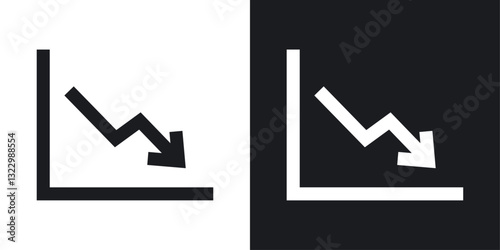Arrow trend-down icons pack in solid style