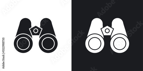 Binoculars icons pack in solid style