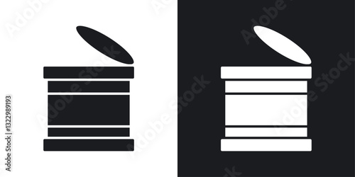 Canned food icons pack in solid style
