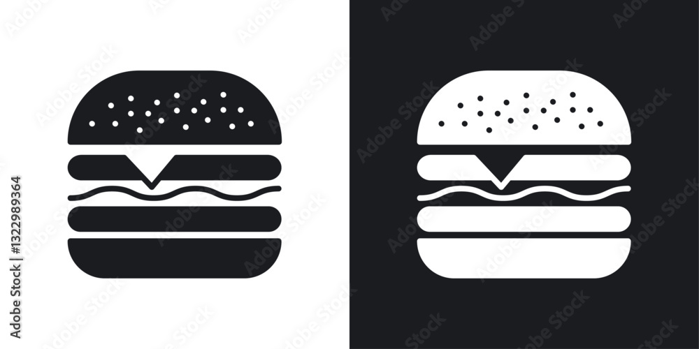Cheese burger icons pack in solid style Cheese burger icons pack in solid style