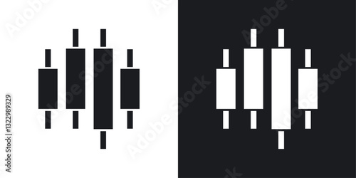 Chart candlestick icons pack in solid style