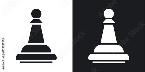 Chess pawn icons pack in solid style