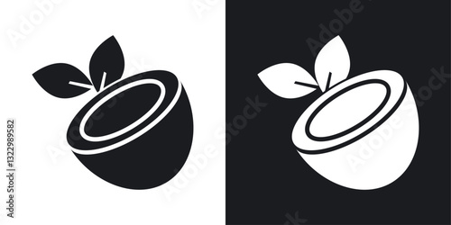 Coconut icons pack in solid style