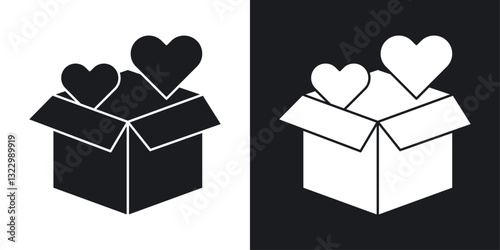 Donation Box icons pack in solid style