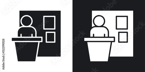 Exhibitor icons pack in solid style