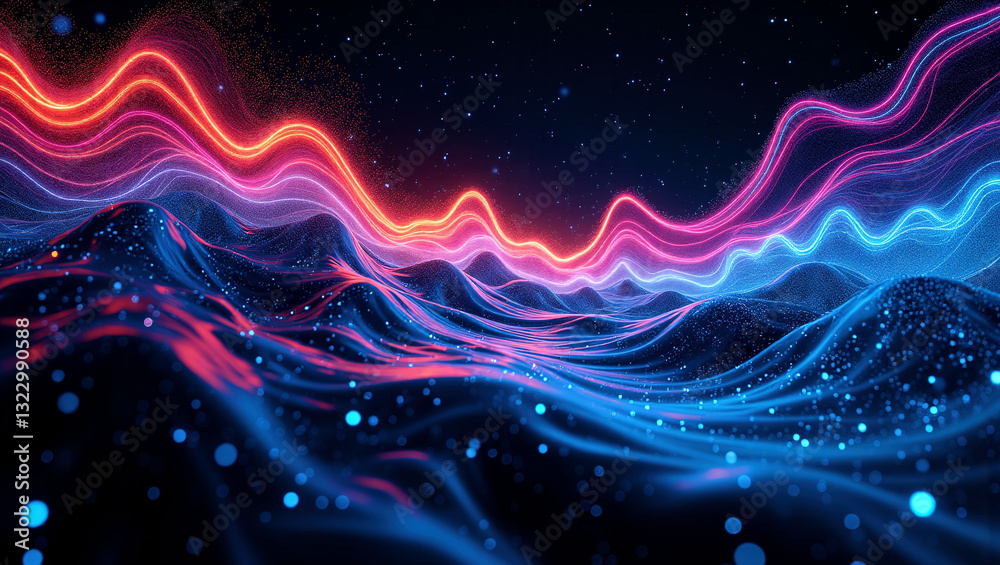 Surreal Data Stream Morphing into Northern Lights Over Dark Geometric Shapes: A Contemporary Digital Art Masterpiece
Surreal Data Stream Morphing into Northern Lights Over Dark Geometric Shapes: A Contemporary Digital Art Masterpiece