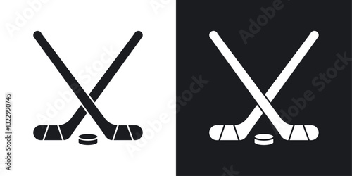 Photography Hockey sticks icons pack in solid style