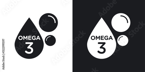 Omega 3 icons pack in solid style