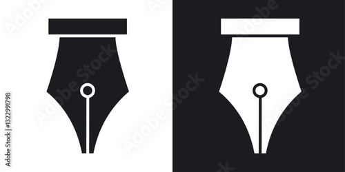 Pen nib icons pack in solid style