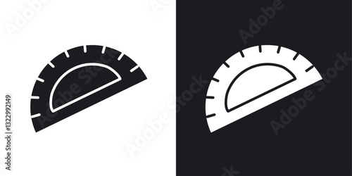 Protractor icons pack in solid style
