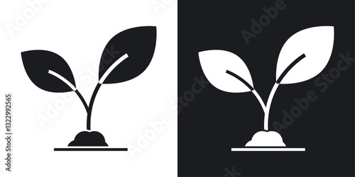 Seedling icons pack in solid style