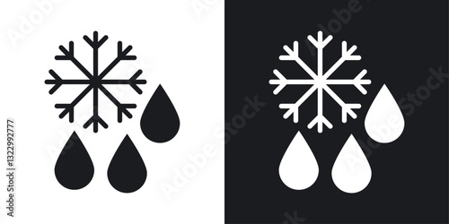 Snowflake droplets icons pack in solid style