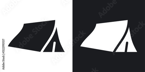 Tent icons pack in solid style