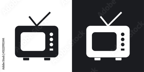 Tv retro icons pack in solid style