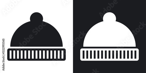 Winter hat icons pack in solid style