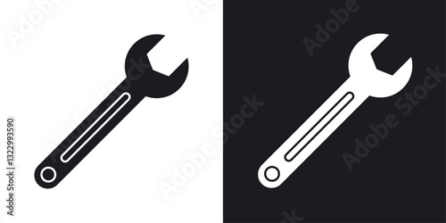 Wrench icons pack in solid style