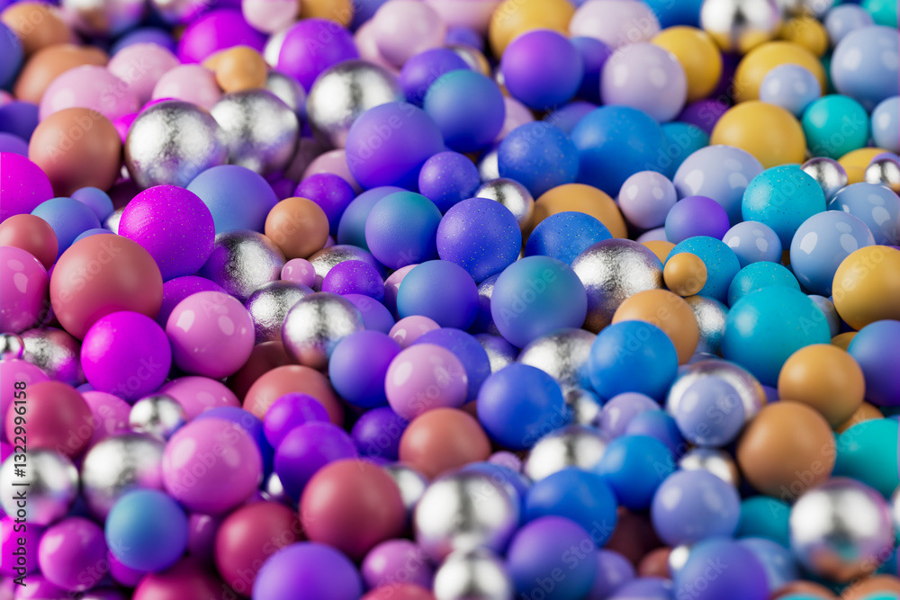 Abstract 3D colorful spheres background