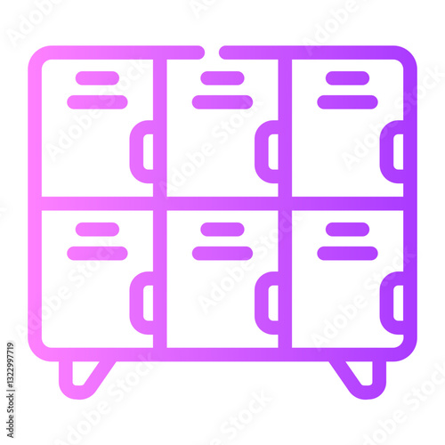 locker Line Gradient Icon